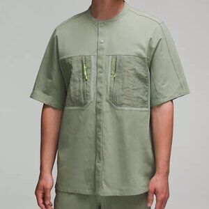 LULULEMON Water-Repellent Hiking Short-Sleeve Shirt Laurel Green M NWT
